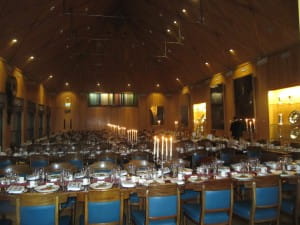 The stunning dining room at Haberdashers Hall